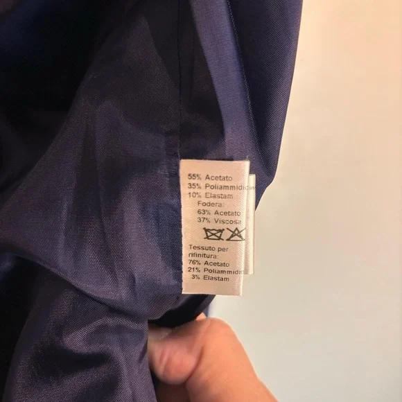 LUISA SPAGNOLI Sz 50 Blazer Satin Layer and Buttons Shoulder Pads 90s Vibe Lined - Picture 6 of 9